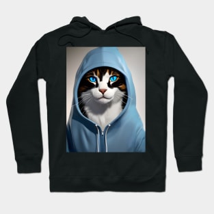 Hooded Cat - Modern Digital Art Hoodie